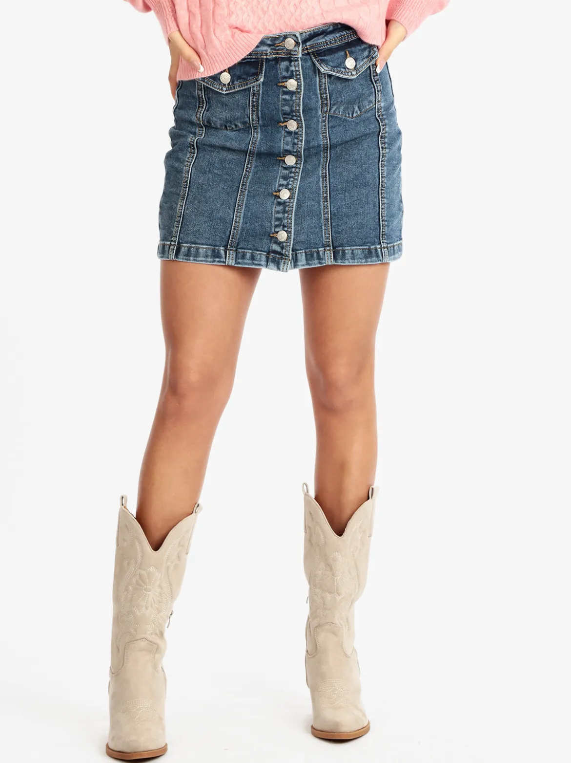 Farfallina Gonna in jeans con bottoni