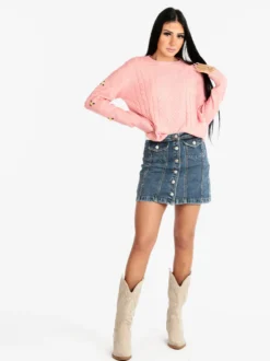 Farfallina Gonna in jeans con bottoni