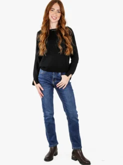 Farfallina Jeans donna a gamba dritta con piccole borchie sul retro - jeans