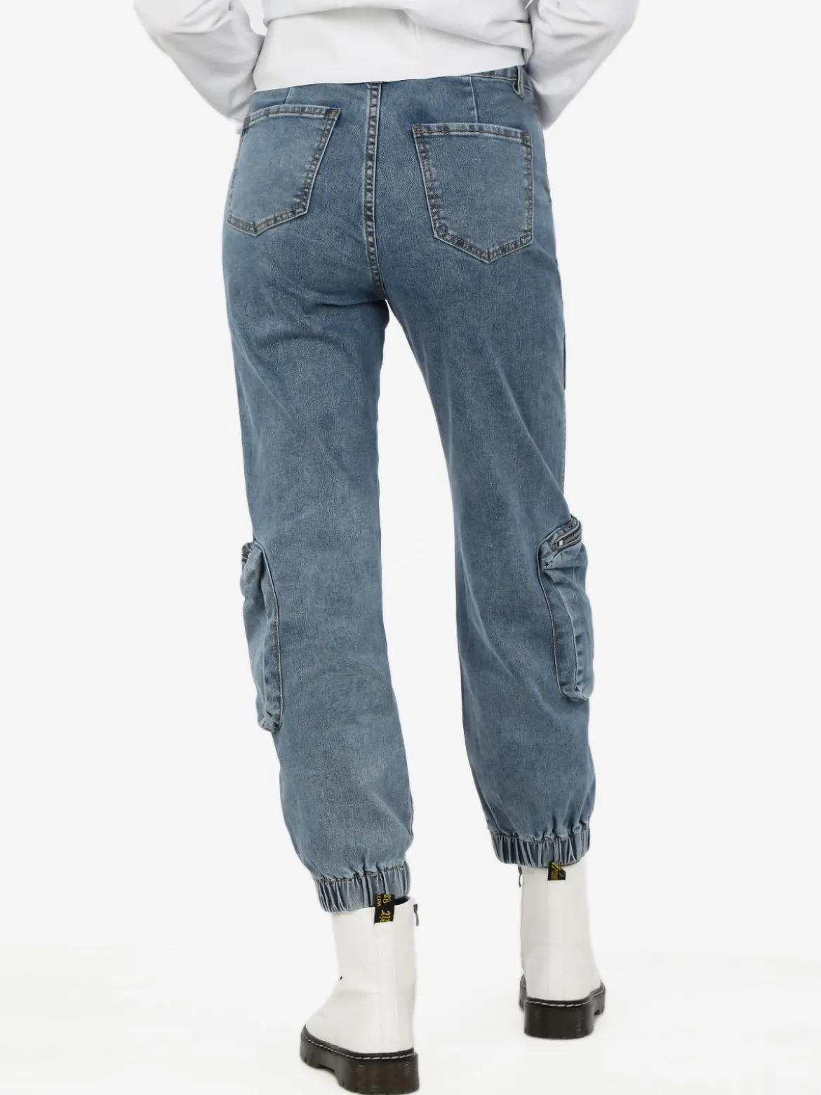 Farfallina Jeans donna multitasche con polsini