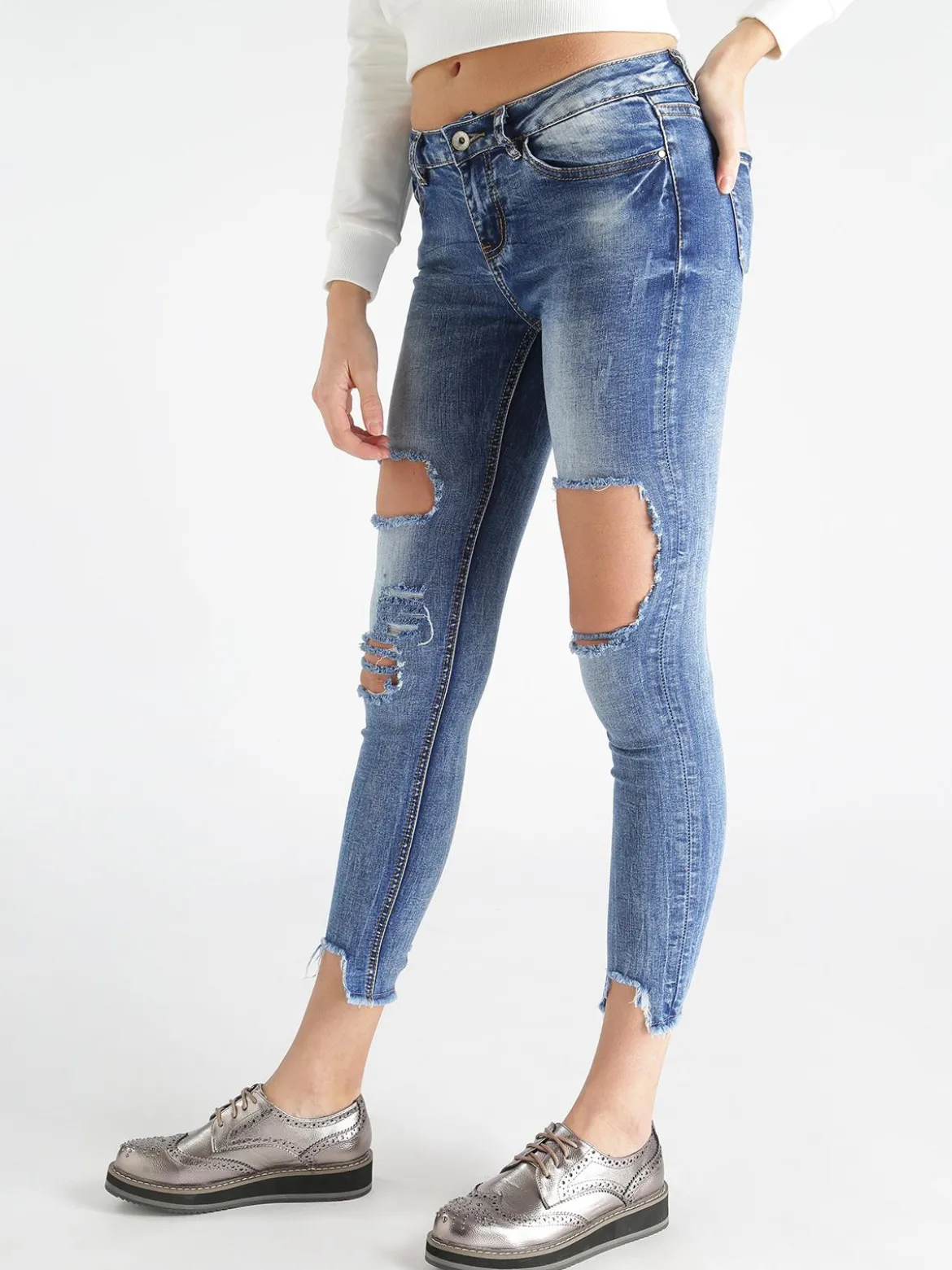 Farfallina Jeans skinny strappati