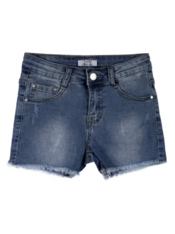 Fashion Jeans Shorts bambina in denim con stampe sul retro