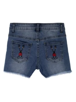 Fashion Jeans Shorts bambina in denim con stampe sul retro