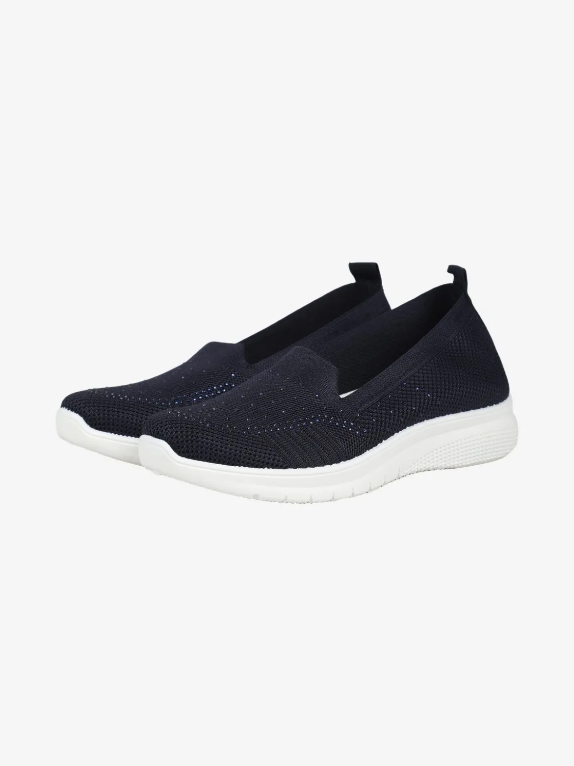 Fashion Sneakers donna slip on con strass e zeppa