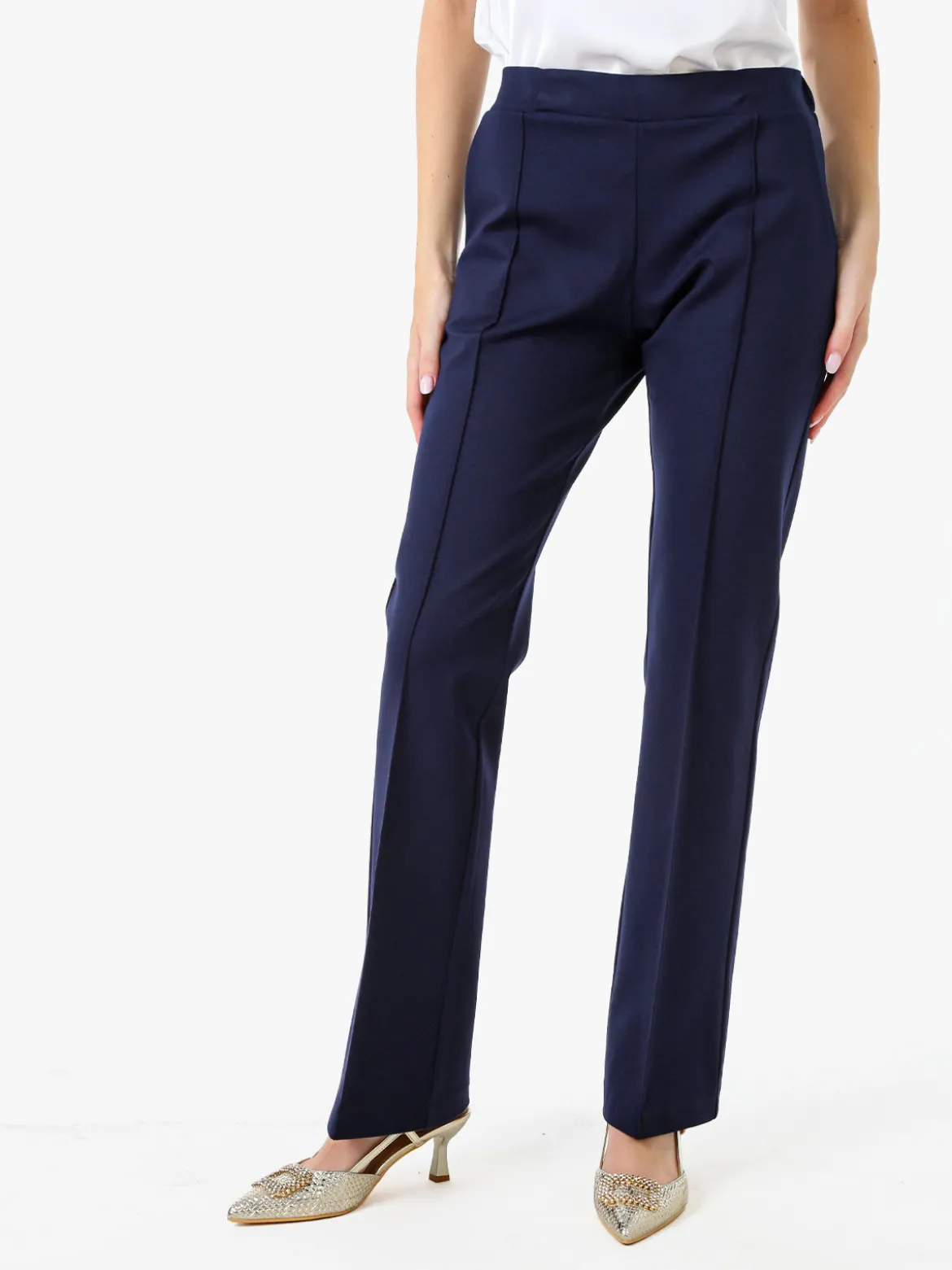 Fast Fashion Completo elegante da donna con blazer e pantaloni con finale a zampa - blu
