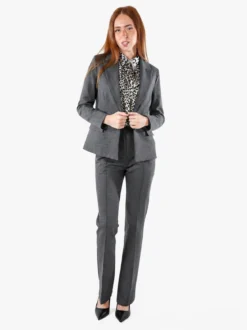 Fast Fashion Completo elegante da donna con blazer e pantaloni con finale a zampa - grigio