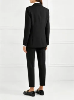 Fast Fashion Completo elegante da donna con blazer e pantaloni a gamba dritta - nero