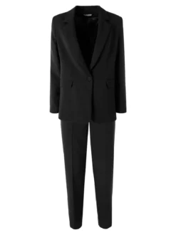 Fast Fashion Completo elegante da donna con blazer e pantaloni a gamba dritta - nero