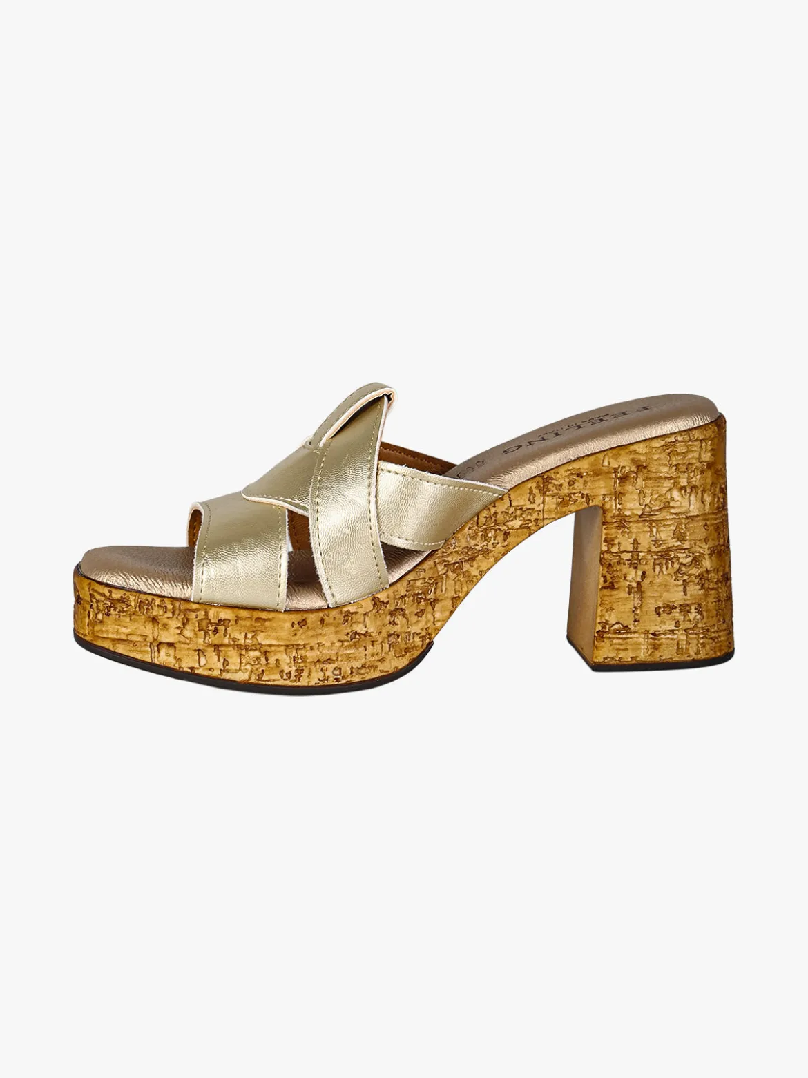 Feeling Ciabatte donna con tacco e plateau - platino