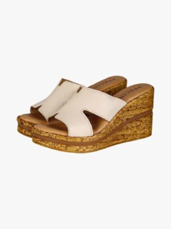 Feeling Ciabatte donna con zeppa e plateau - beige