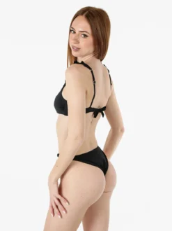 Fendian Bikini donna con fascia imbottita e slip con laccetti - nero