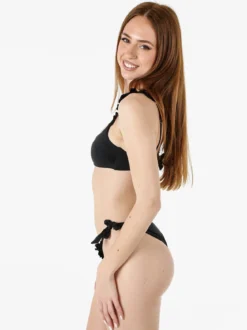 Fendian Bikini donna con fascia imbottita e slip con laccetti - nero