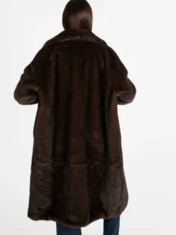 Fh Cappotto donna lungo in pelliccia sintetica
