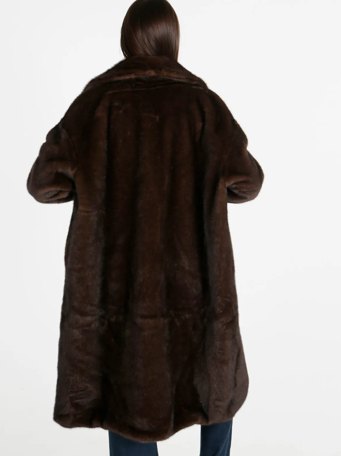 Fh Cappotto donna lungo in pelliccia sintetica