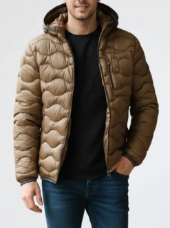 Flight Finery Piumino uomo con cappuccio - marrone