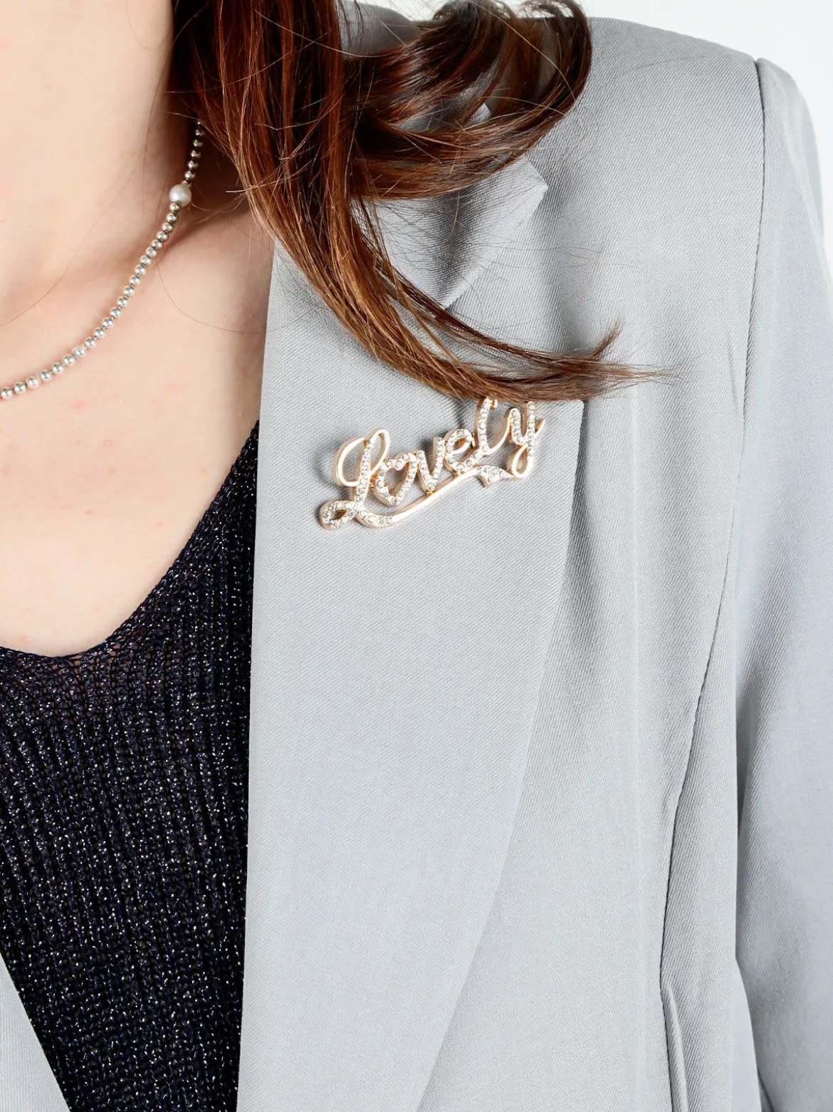 Floria Blazer donna classico con spilla di strass