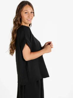 Floria Blusa donna a maniche corte - nero