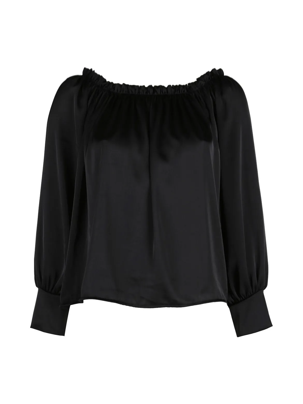 Floria Blusa donna effetto raso con scollo a barca