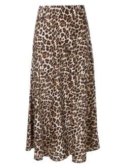 Floria Gonna midi animalier con elastico in vita - multicolore