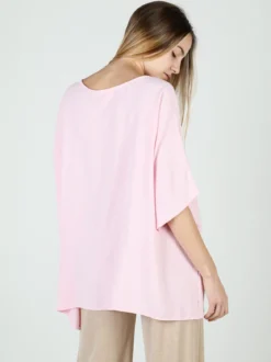 Floria Maxi blusa donna con maniche corte a pipistrello
