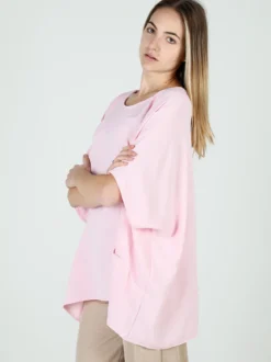 Floria Maxi blusa donna con maniche corte a pipistrello