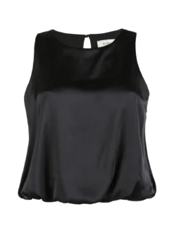 Floria Top donna smanicato effetto raso