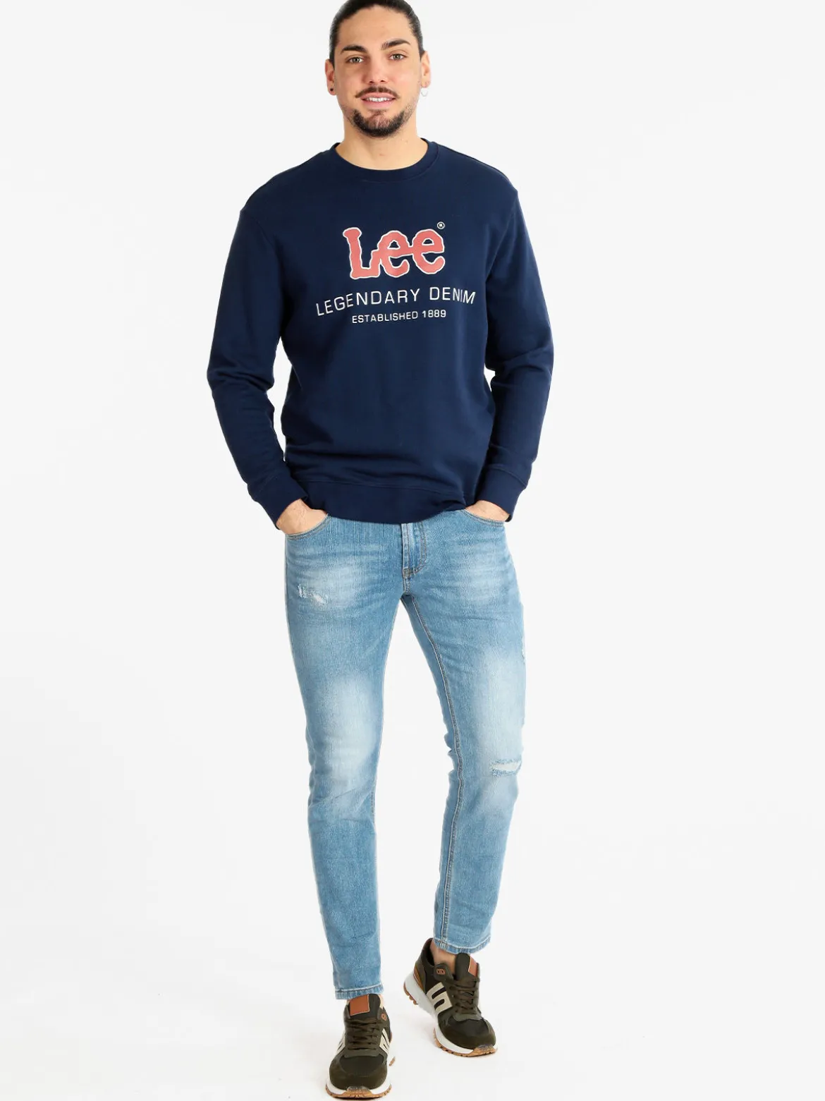 Frankie Malone Jeans da uomo slim fit con strappi