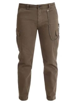 Frankie Malone Pantaloni cargo da uomo con catena