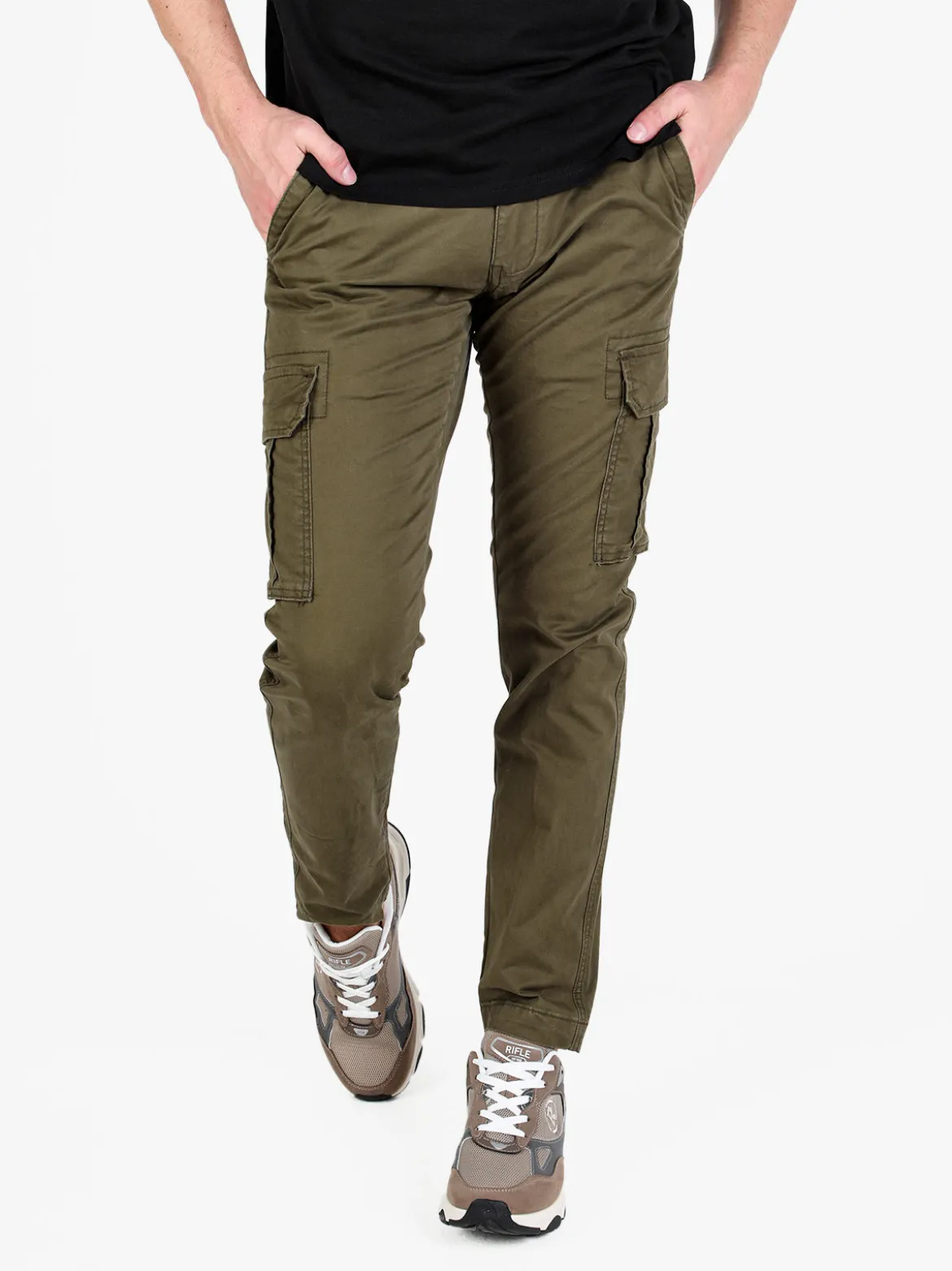 Frankie Malone Pantaloni cargo da uomo in cotone