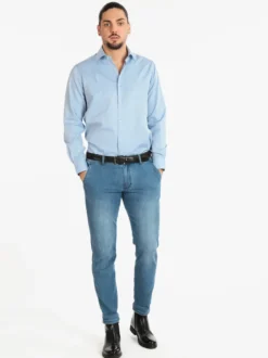 Frankie Malone Pantaloni in cotone uomo effetto jeans