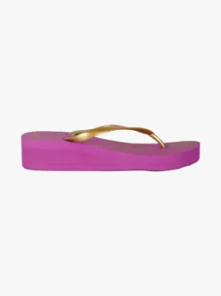 Freddy Infradito donna in gomma con zeppa - fucsia
