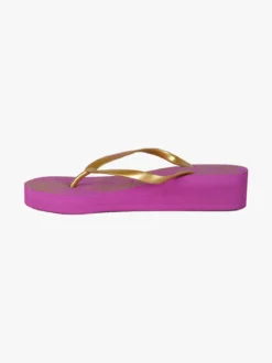 Freddy Infradito donna in gomma con zeppa - fucsia