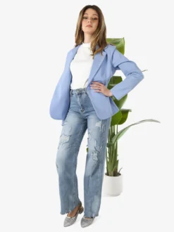 Frenetika Blazer donna con bottone - azzurro