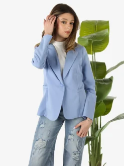Frenetika Blazer donna con bottone - azzurro