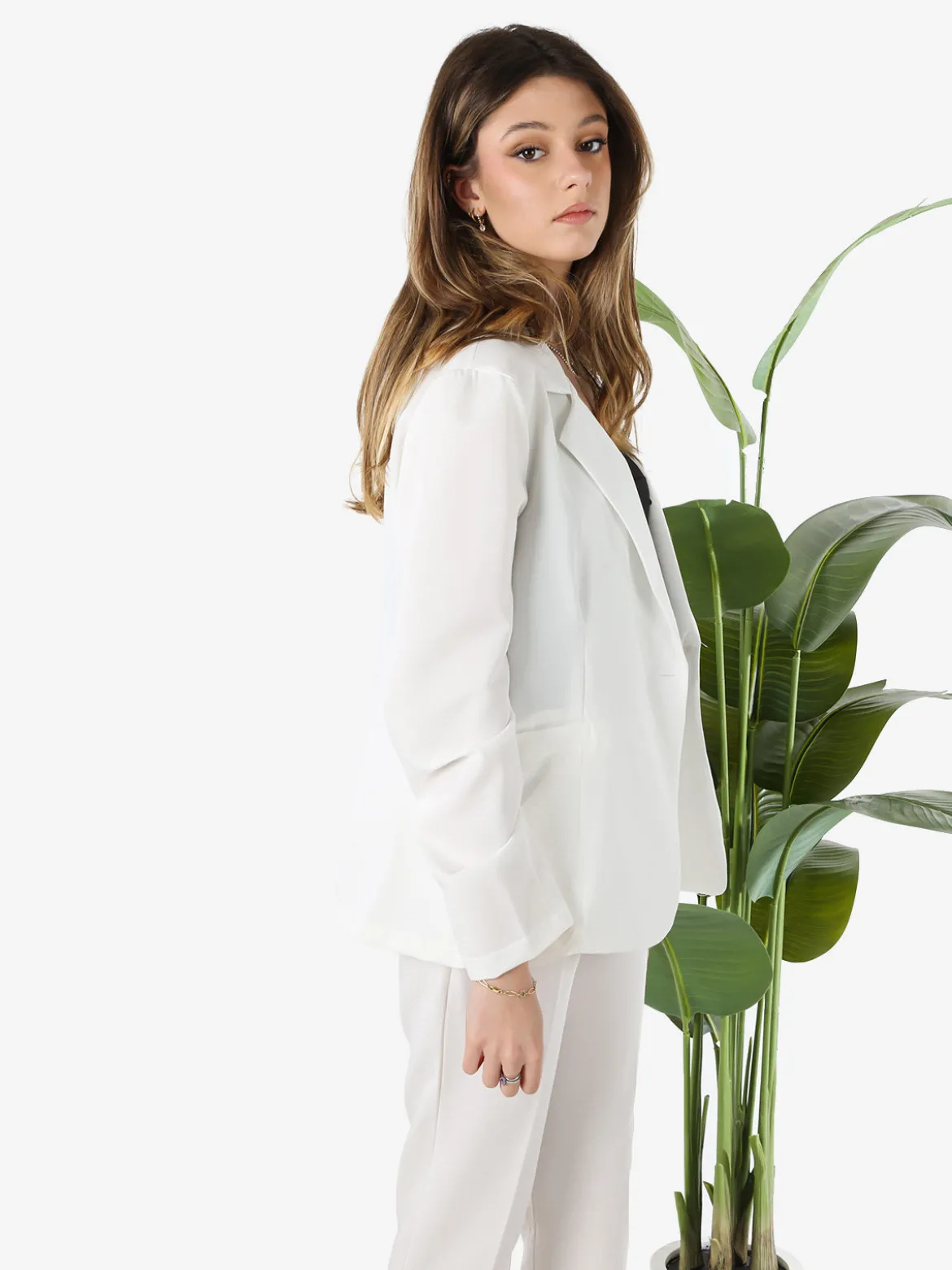 Frenetika Blazer donna con bottone - bianco