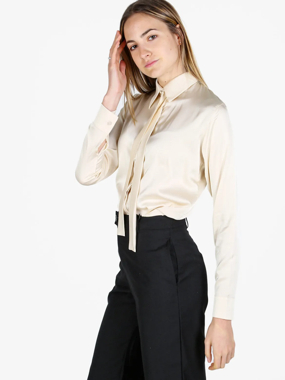 Frenetika Camicia donna effetto raso con cravattino
