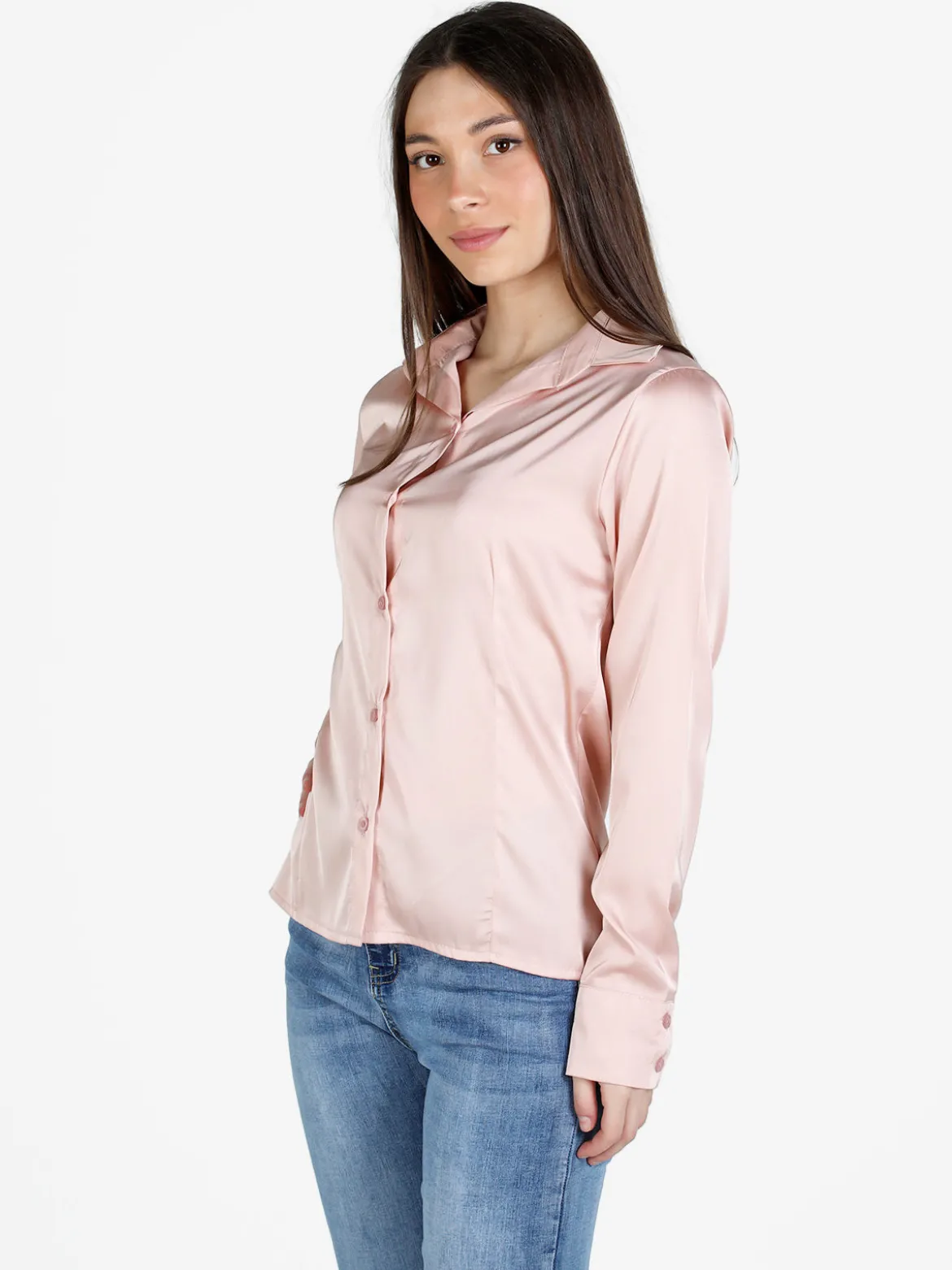 Frenetika Camicia donna effetto seta a maniche lunghe