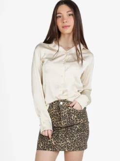Frenetika Camicia donna effetto seta a maniche lunghe