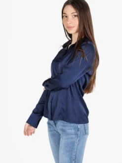 Frenetika Camicia donna effetto seta a maniche lunghe