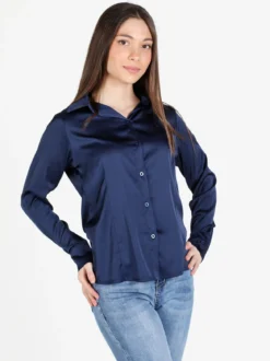 Frenetika Camicia donna effetto seta a maniche lunghe