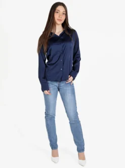 Frenetika Camicia donna effetto seta a maniche lunghe