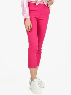Frenetika Pantaloni classici da donna a gamba dritta con risvolto finale