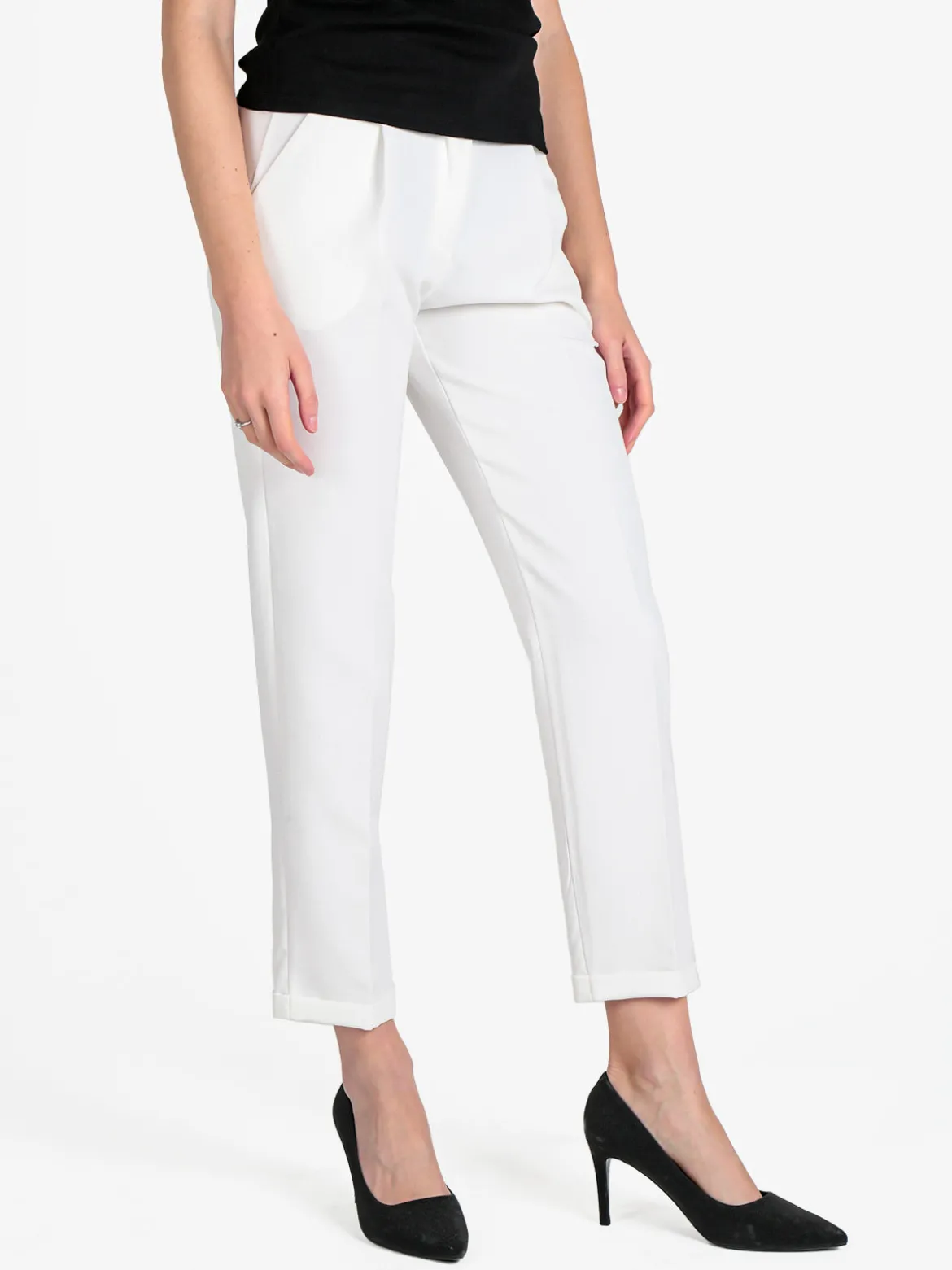 Frenetika Pantaloni classici da donna con risvolto