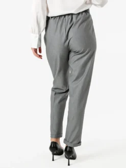 Frenetika Pantaloni da donna a gamba dritta con cintura e risvolti sul finale - grigio