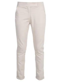Frenetika Pantaloni donna a vita bassa con risvolto - beige
