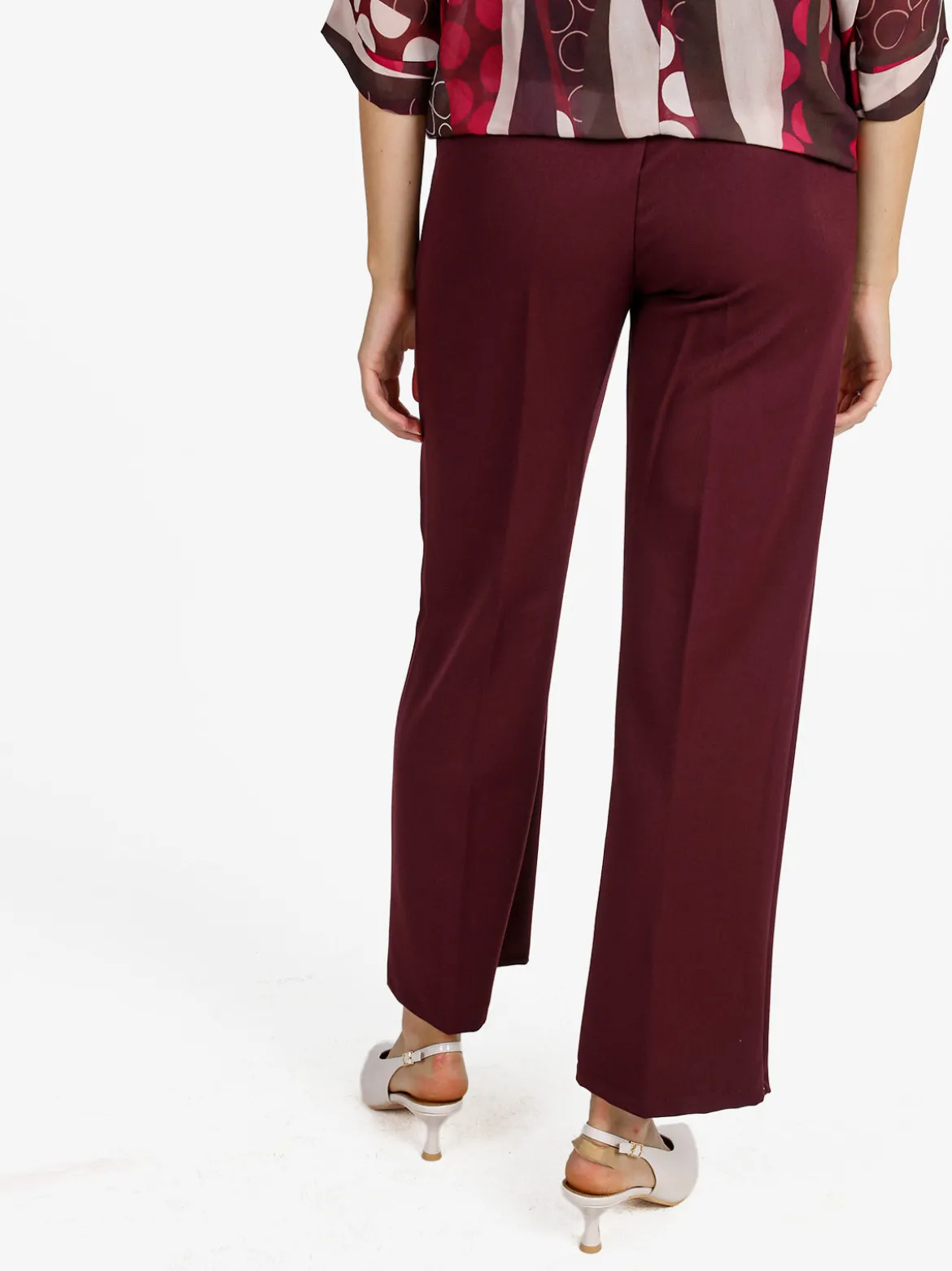 Frenetika Pantaloni donna classici a gamba larga - bordeaux