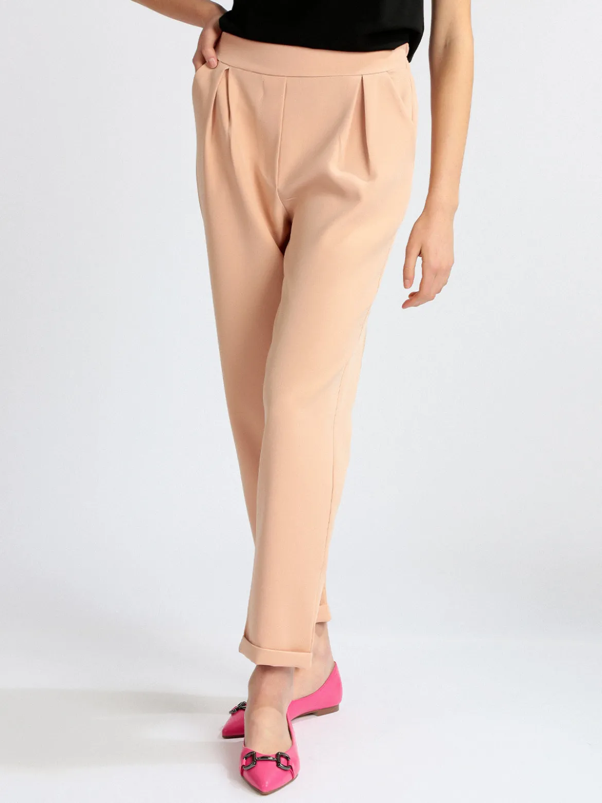 Frenetika Pantaloni donna con risvolto