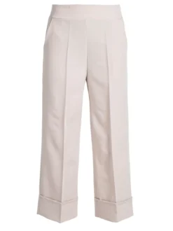 Frenetika Pantaloni donna crop con risvolto alto