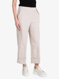 Frenetika Pantaloni donna crop con risvolto alto