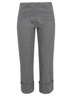 Frenetika Pantaloni donna culotte cropped spigati - grigio